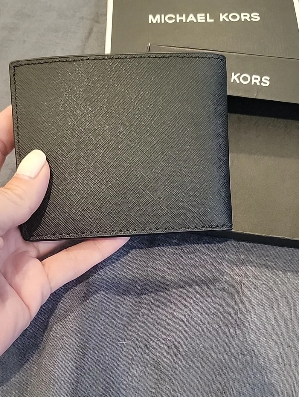 Michael Kors Mens Andy Slim Billfold Wallet In Black Leather NWT